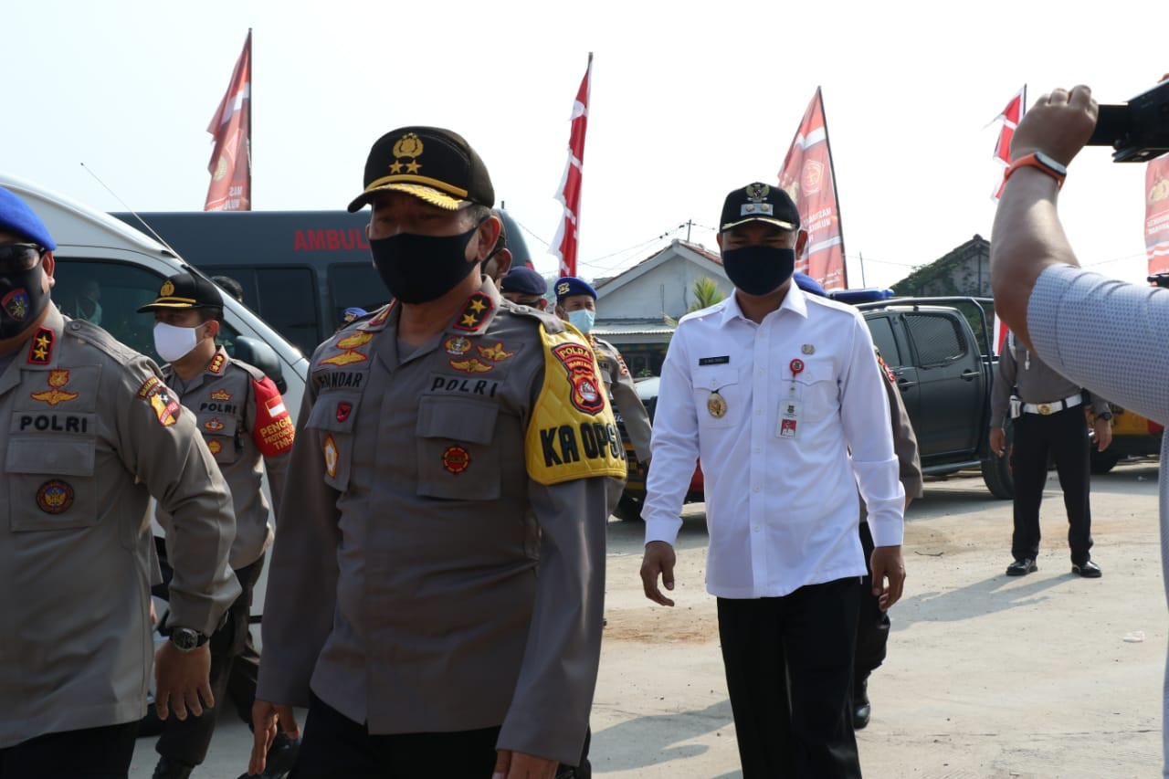 Wabup dan Kabaharkam Polri Tinjau Gladi Bersih Kunjungan Panglima TNI dan Kapolri Di Desa Ketapang Kab Tangerang